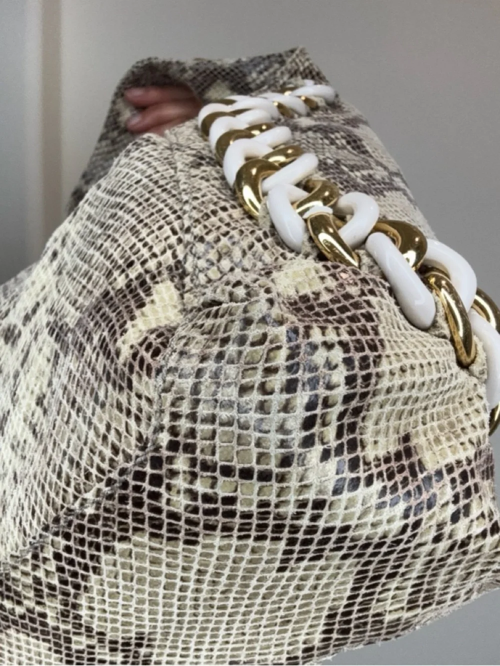 Michael Kors Python Chain Hobo Tote EUC - Picture 10 of 17